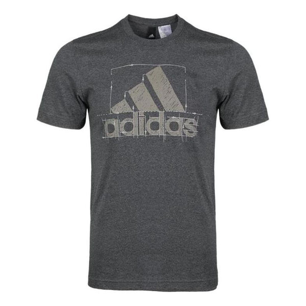 

Футболка adidas Large Logo Athleisure Casual Sports Short Sleeve Gray, мультиколор