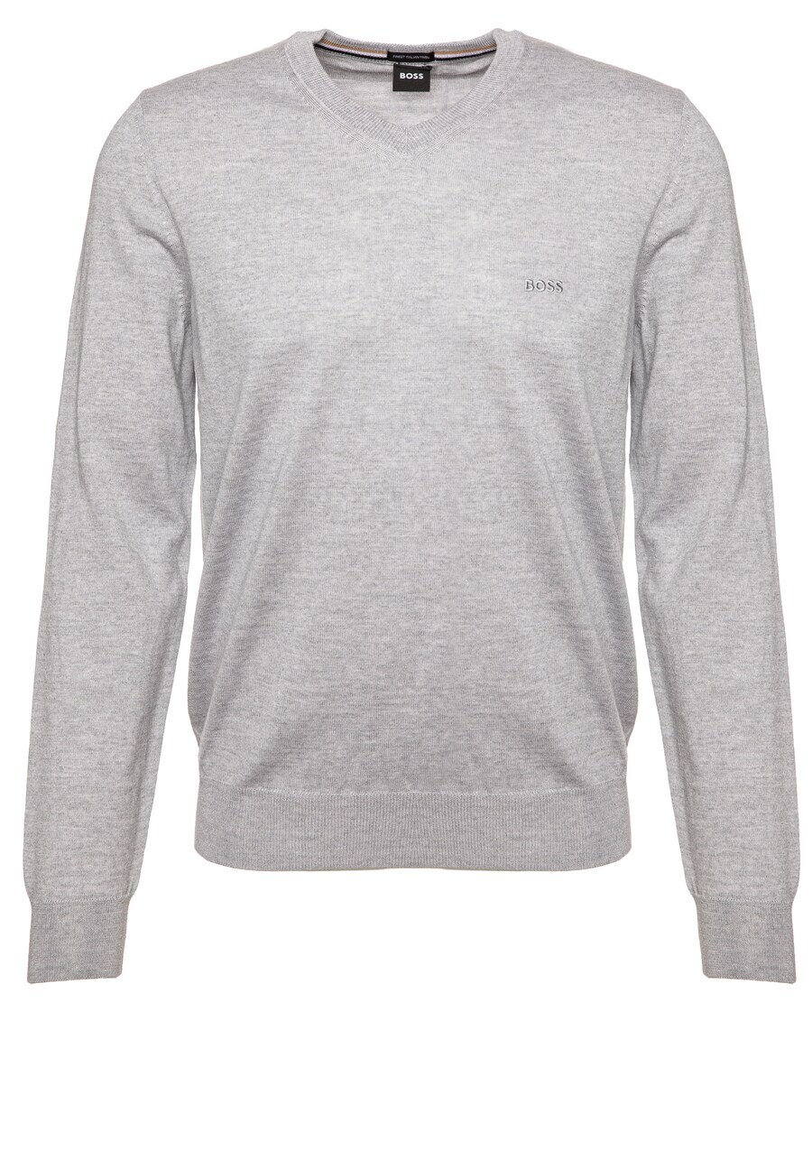 

Свитер с v-образным вырезом BOSS Sweater Baram-L, пятнистый серый