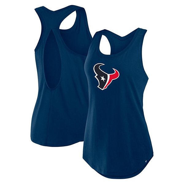 

Женская синяя майка Houston Texans Iron Fan Fanatics