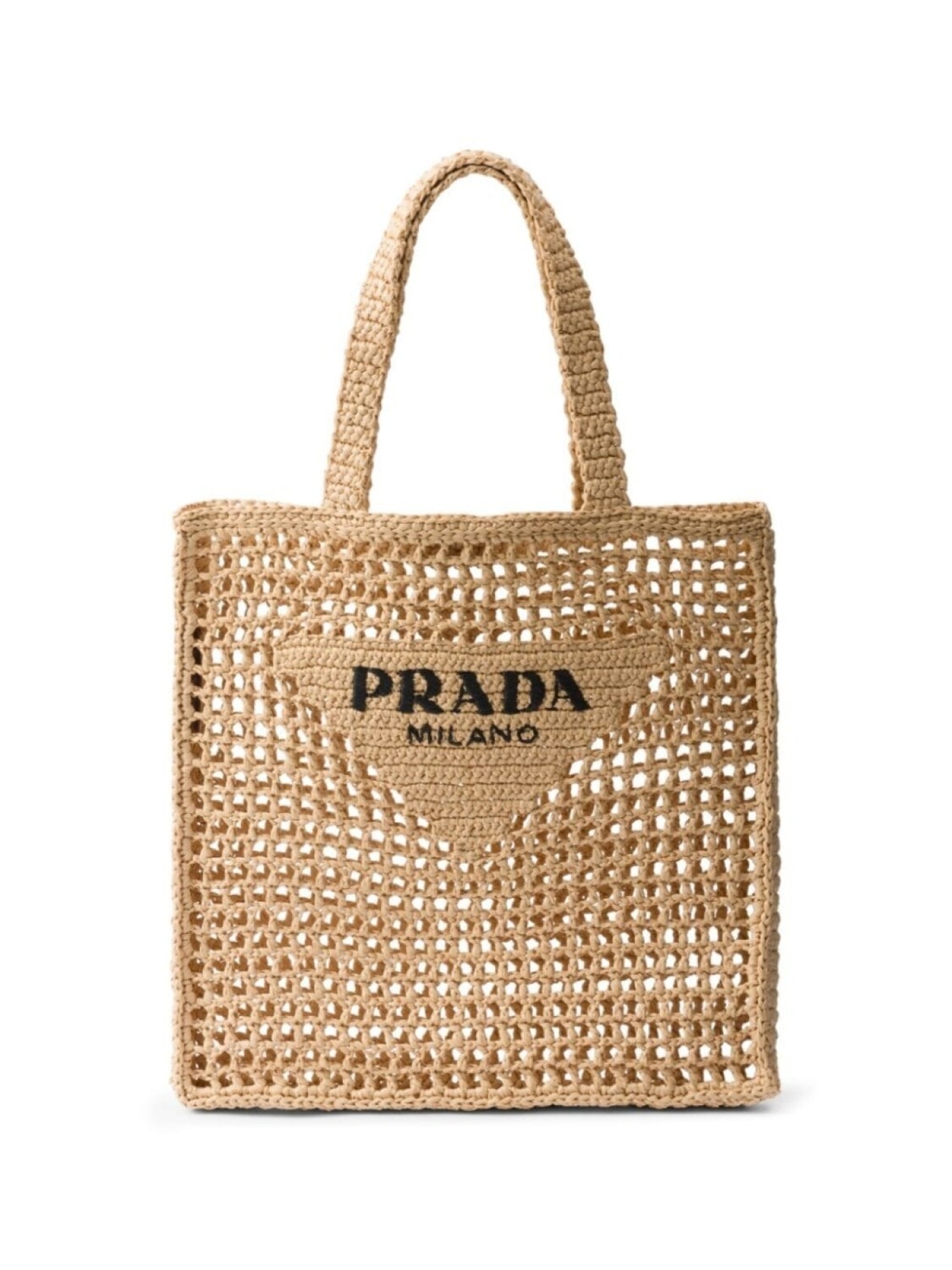 

Сумка-тоут Prada в технике кроше, бежевый