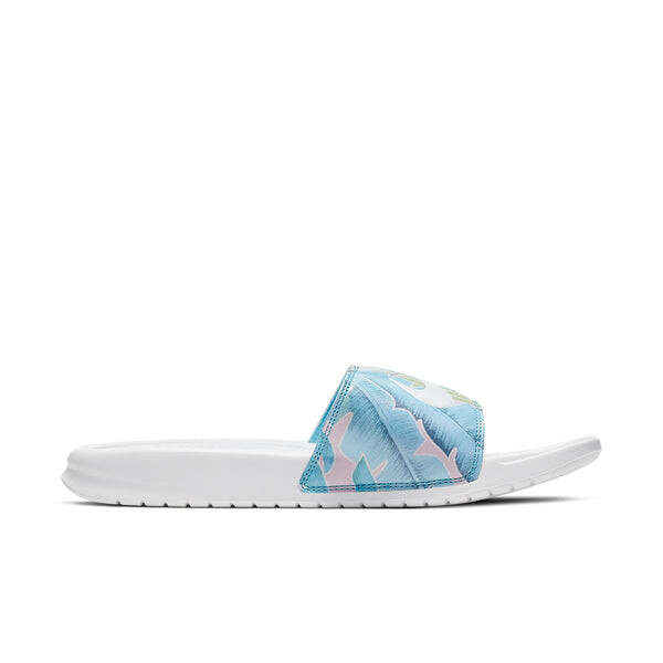 Тапочки benassi jdi floral flowers white blue slippers 'white blue' Nike, белый — фото 2