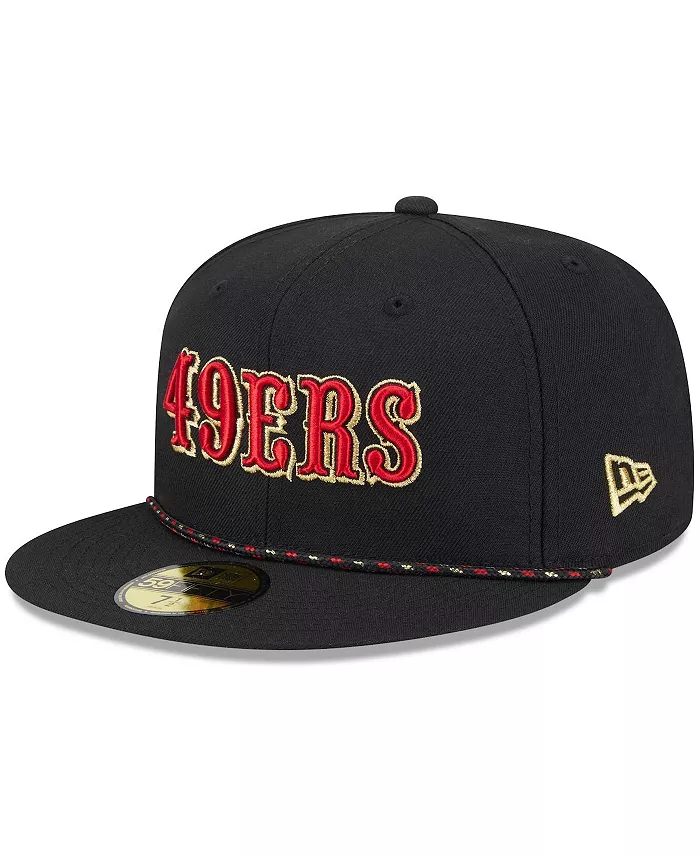 

Мужская черная шапка San Francisco 49ers 2025 Rivalries Collection Sideline Rope 59FIFTY Fitted New Era