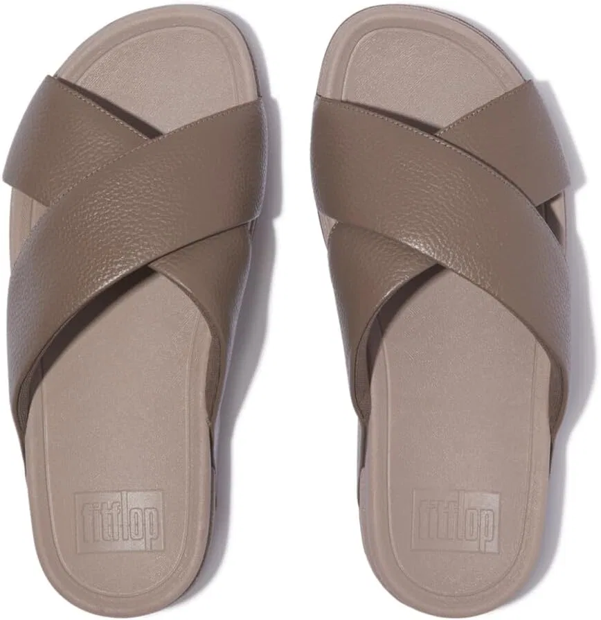 Мужские сандалии Fitflop Surfer из зернистой кожи с перекрестным плетением, Walnut — фото 2