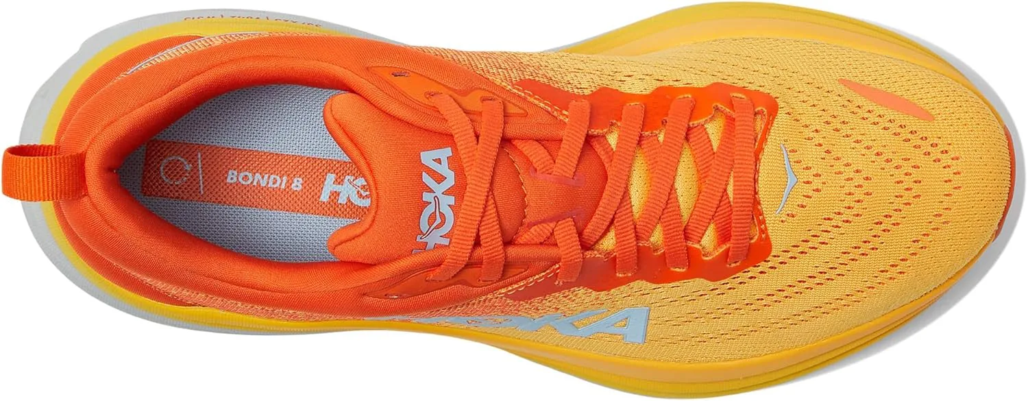 

Мужские кроссовки Hoka Bondi 8 синего/бирюзового цвета, желтый
