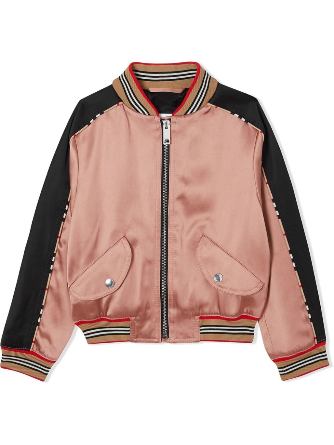 

Burberry Kids куртка-бомбер с вышивкой, розовый