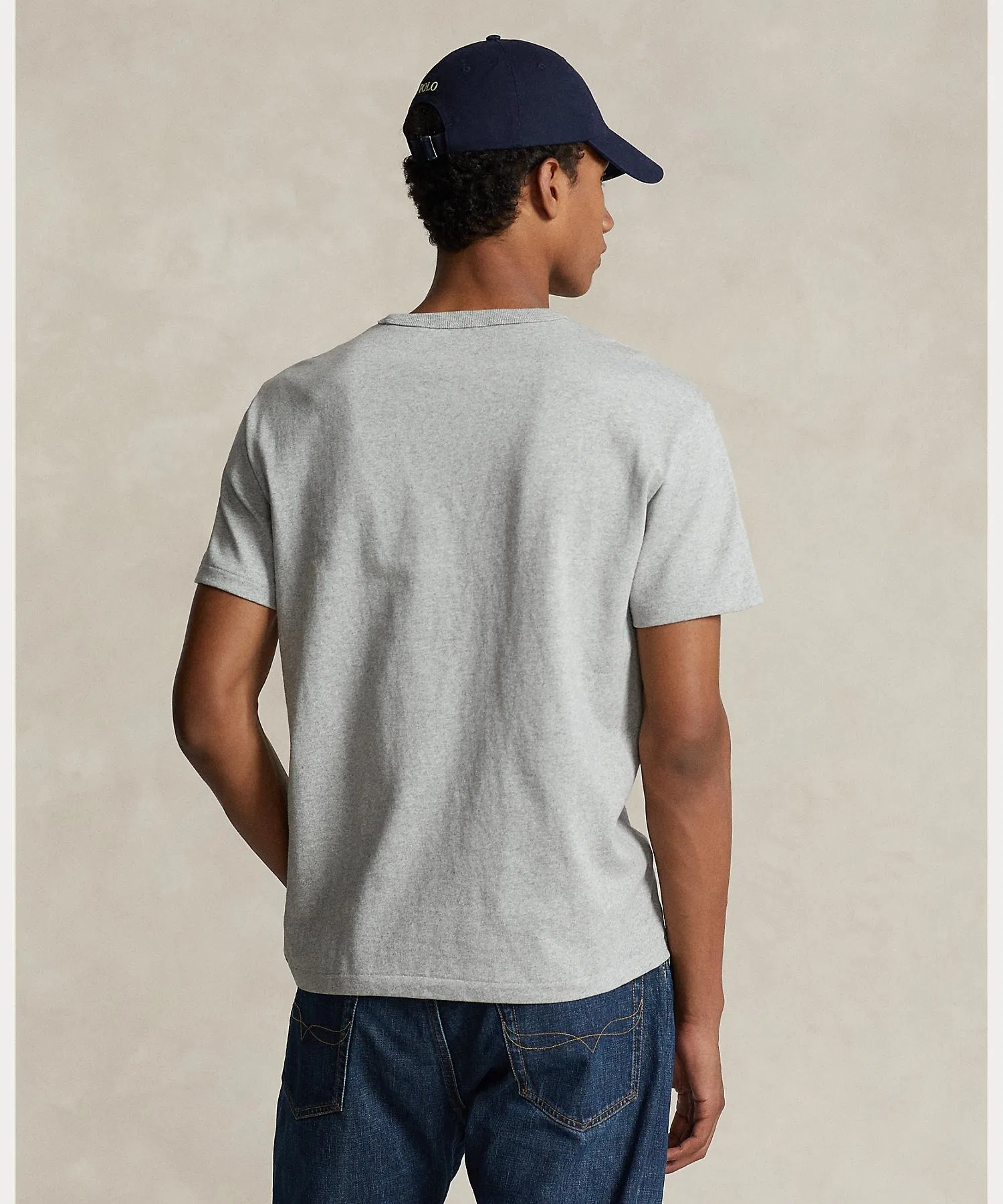 Унисекс футболка из хлопка POLO RALPH LAUREN классического кроя серая — фото 4