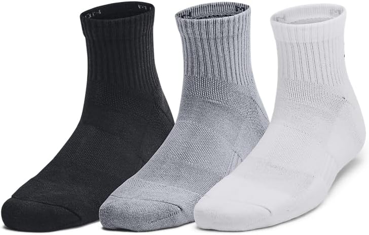

Детские тренировочные хлопковые четвертные носки Under Armour (3 пары), (035) Steel/White/Black
