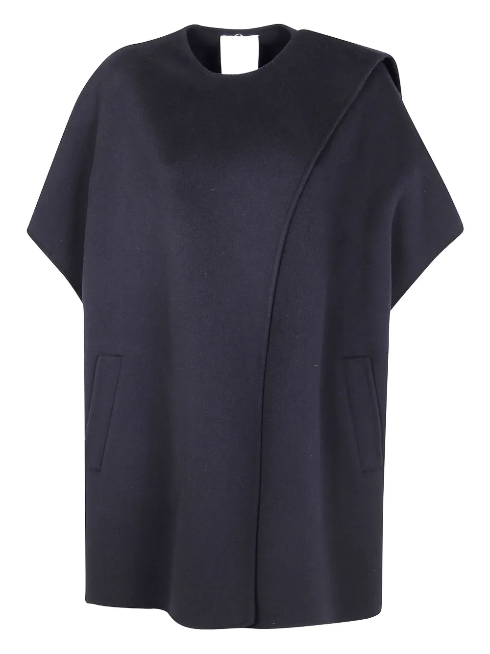 

Шерстяная накидка с короткими рукавами Mantu, черный