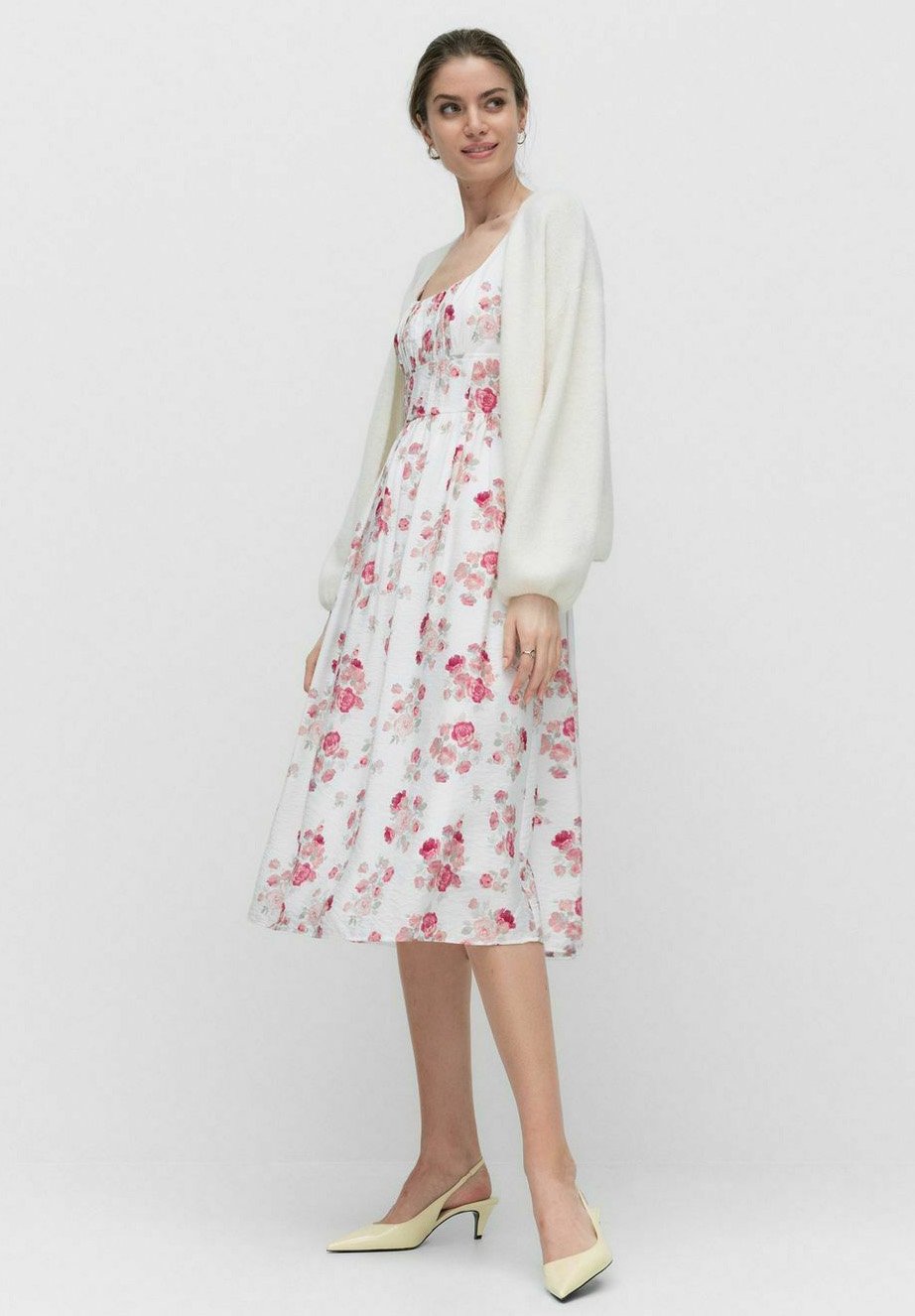 

Повседневное платье NADINE FLORAL MID DRESS Dobber, кремовый