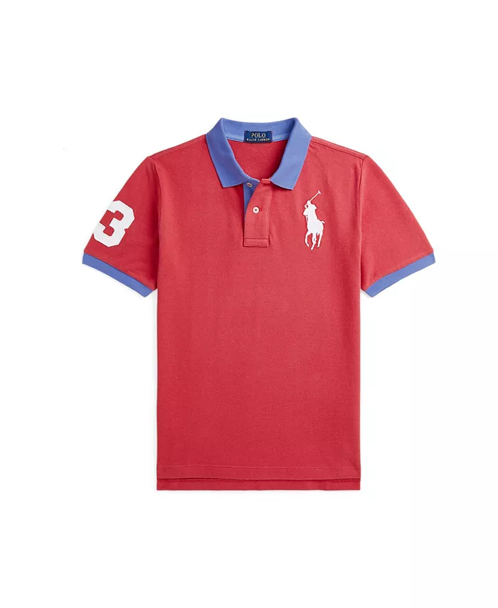 

Футболка-поло Big Boys Big Pony с сетчатыми вставками Polo Ralph Lauren, красный