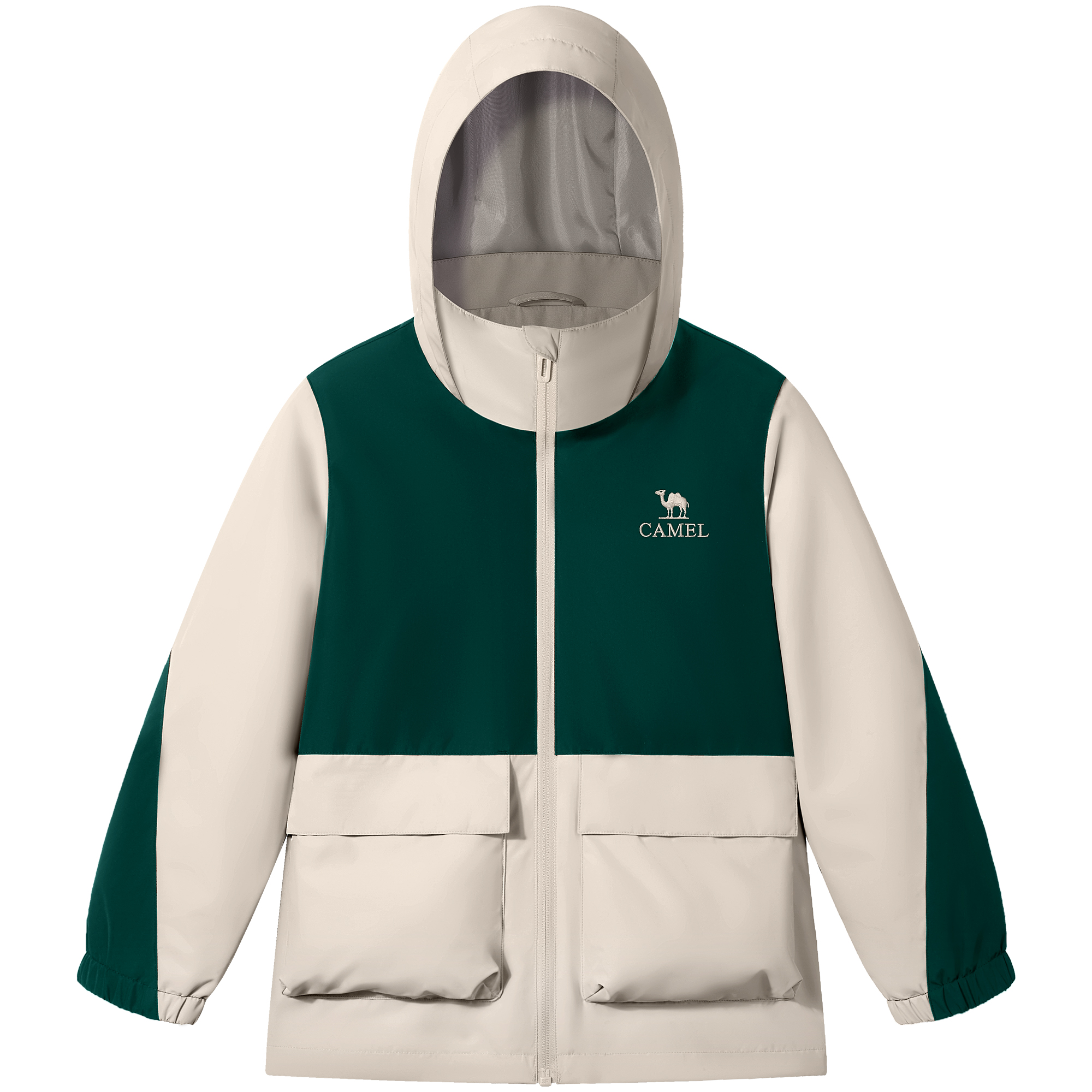 

Детская утепленная куртка с капюшоном для улицы CAMEL, mountain sea зеленый/milk tea