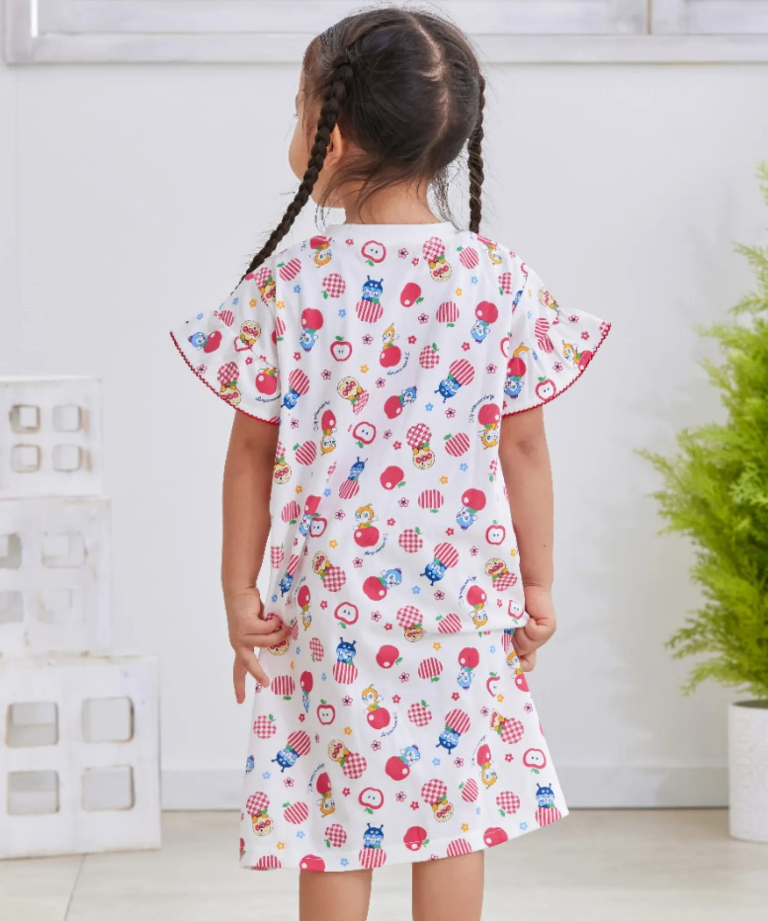 Детское платье с короткими рукавами Anpanman Kids Collection Apple off-white — фото 3