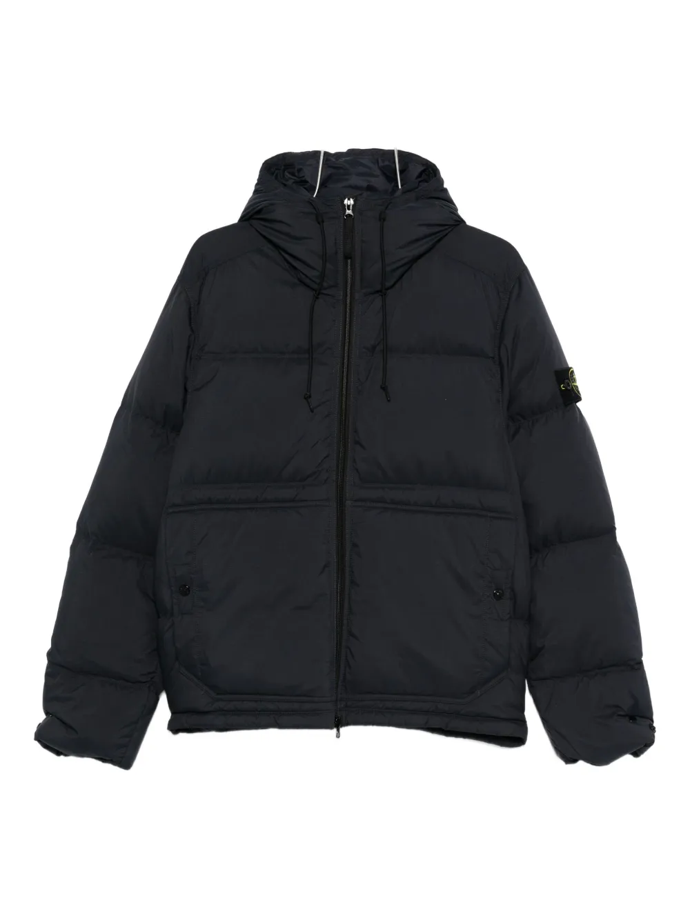 

Стеганая куртка с капюшоном Stone Island, черный