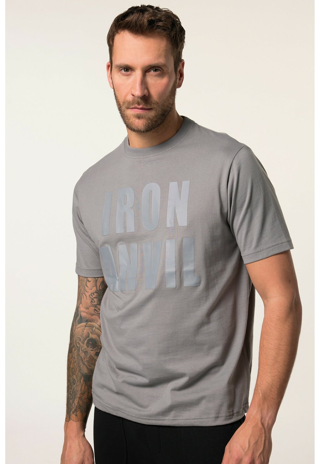 

Футболка с принтом FITNESS STOMACH FIT SHORT SLEEVE IRON ANVIL QUICKDRY JP1880, серый
