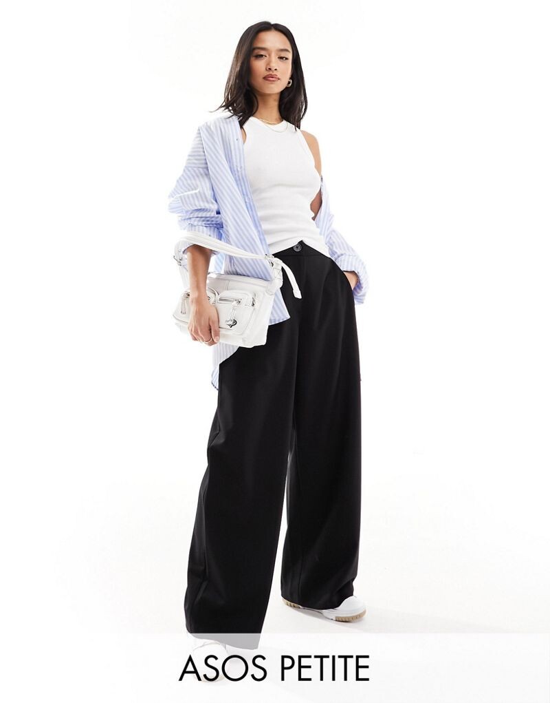 

Черные широкие брюки для папы ASOS DESIGN Petite