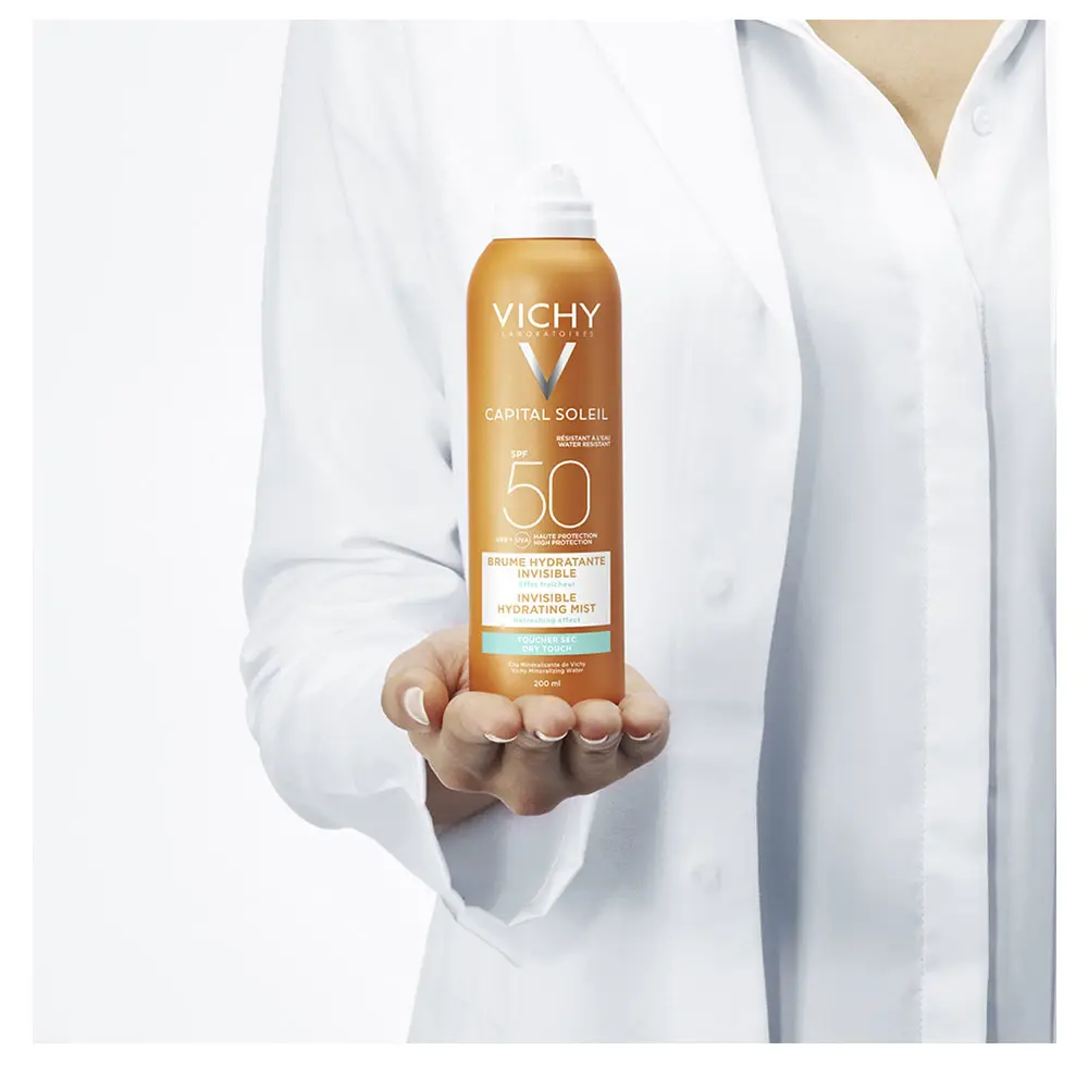 Солнцезащитный крем Capital soleil spray protector invisible tacto seco spf50+ Vichy Laboratoires, 200 мл. — фото 3