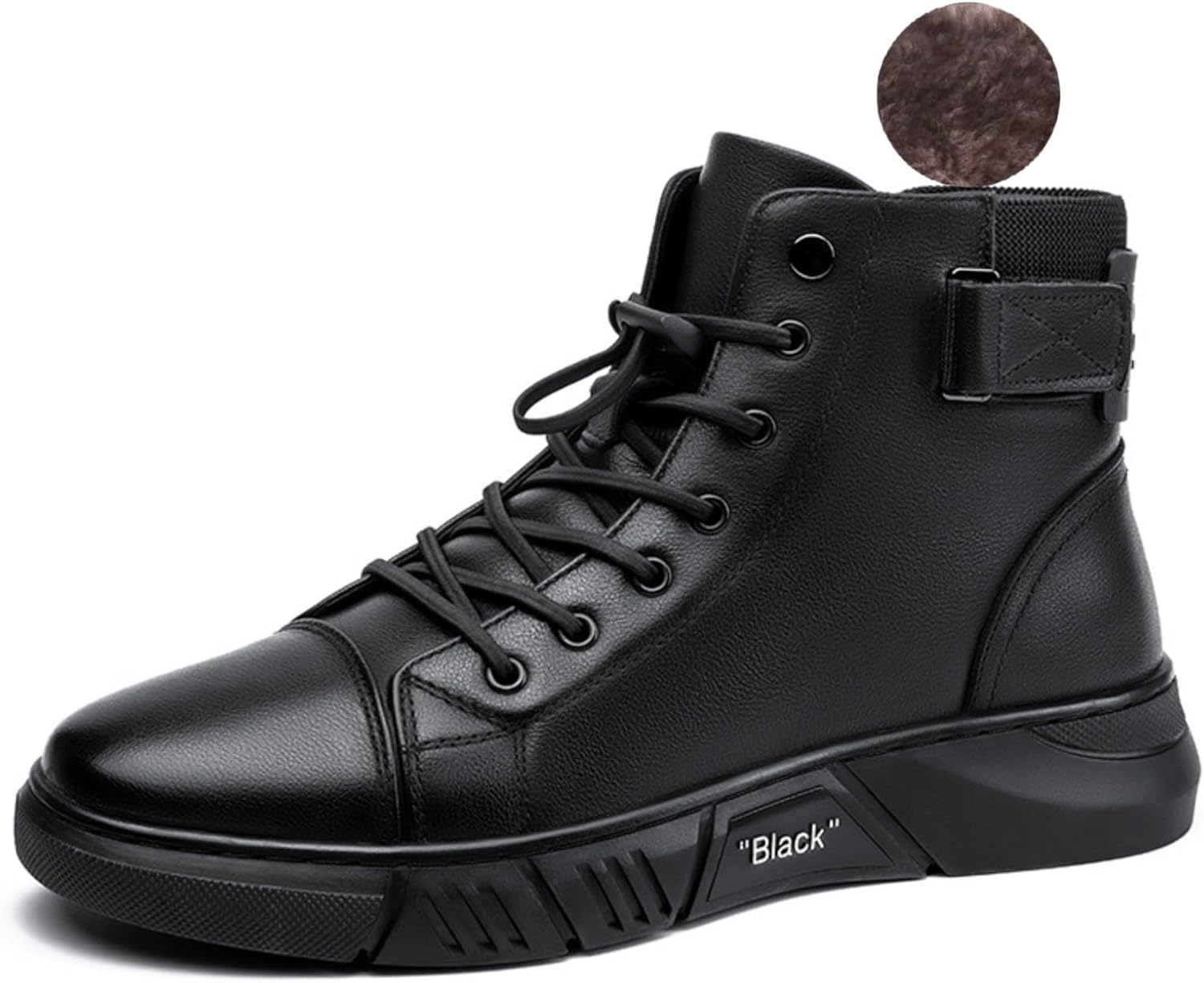 

Мужские классические итальянские высокие ботинки Myallfeet из кашемировой кожи, с противоскользящей подошвой, амортизатором, боковой молнией, черный