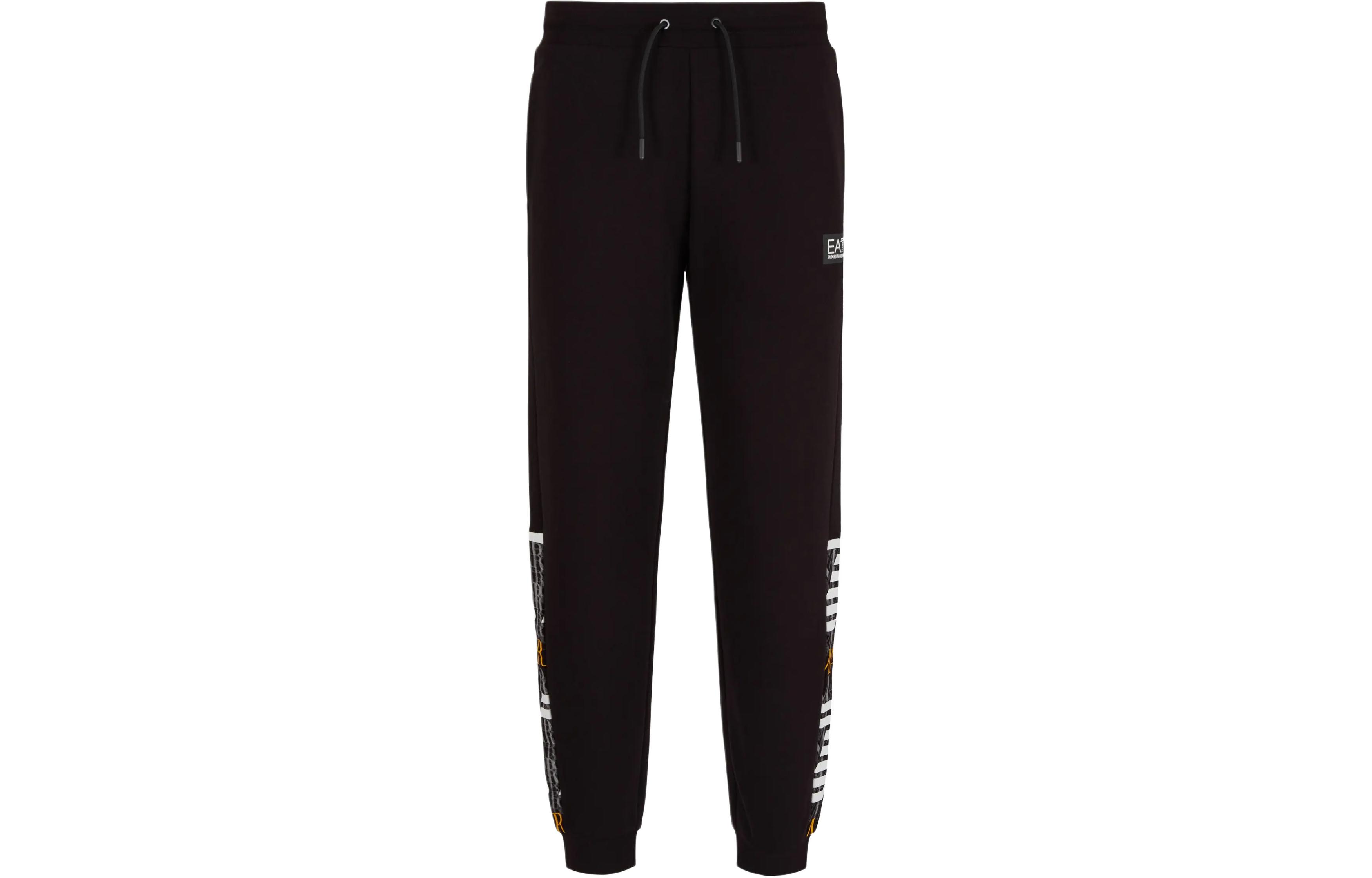 

EA7 SS24 Спортивные трикотажные брюки мужские черные EMPORIO ARMANI