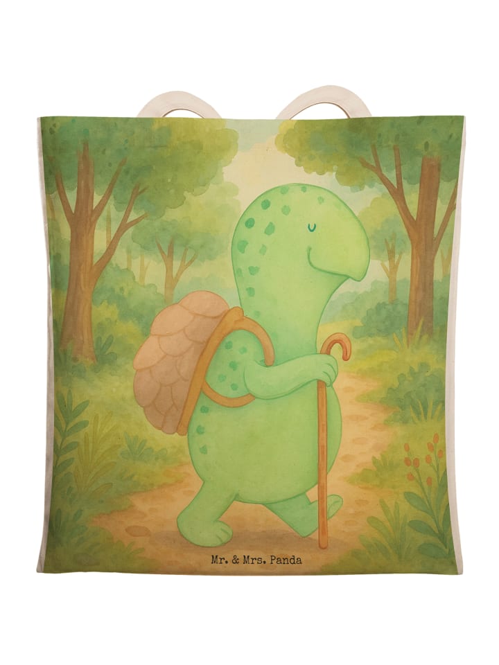 

Mr. & Mrs. Panda Сумка с изображением черепахи и туриста, без слогана, белого цвета