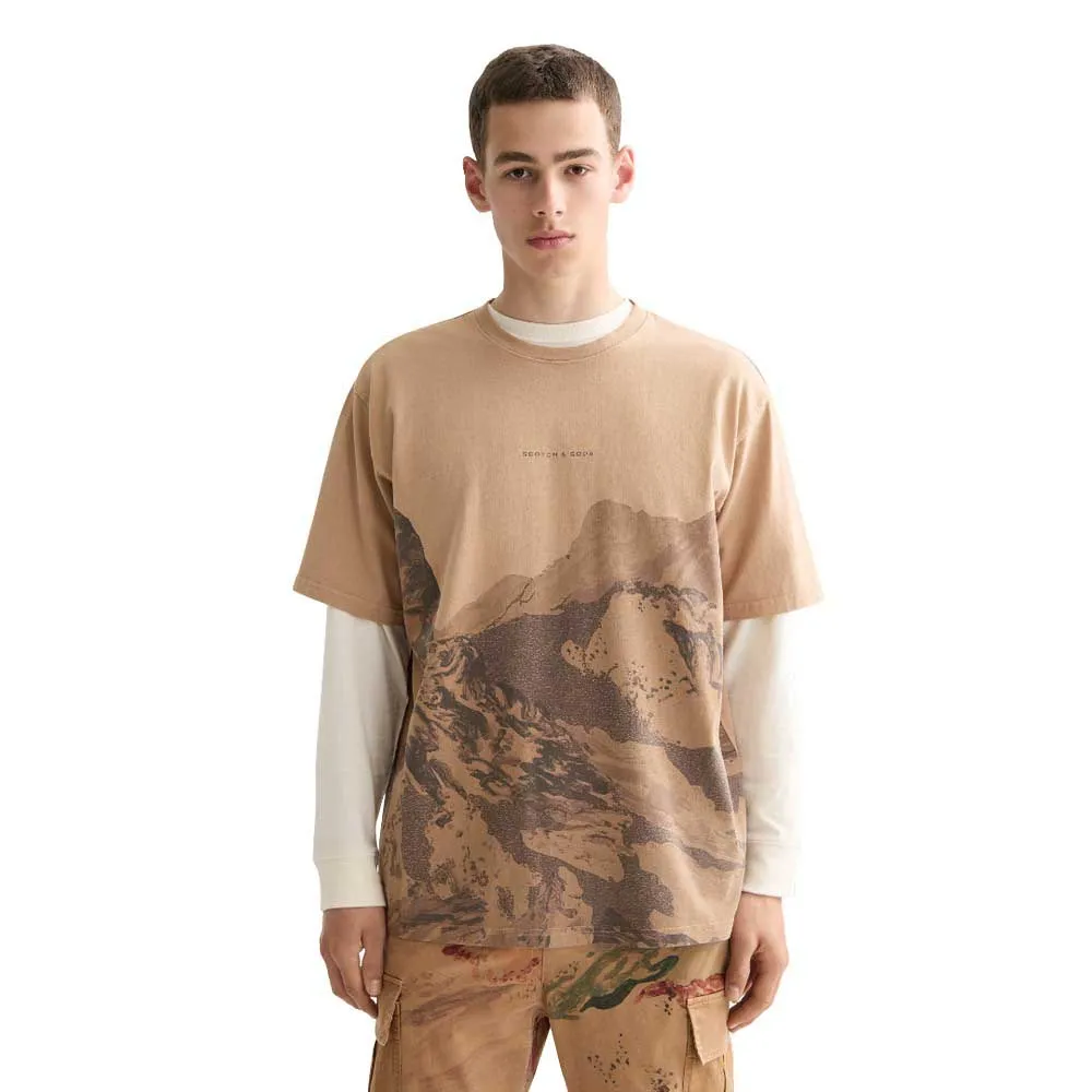 

Футболка с коротким рукавом Scotch & Soda Loose Fit Overdyed, бежевый