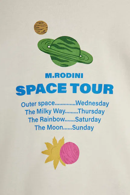 Футболка с принтом Space tour Mini Rodini, бежевый — фото 4