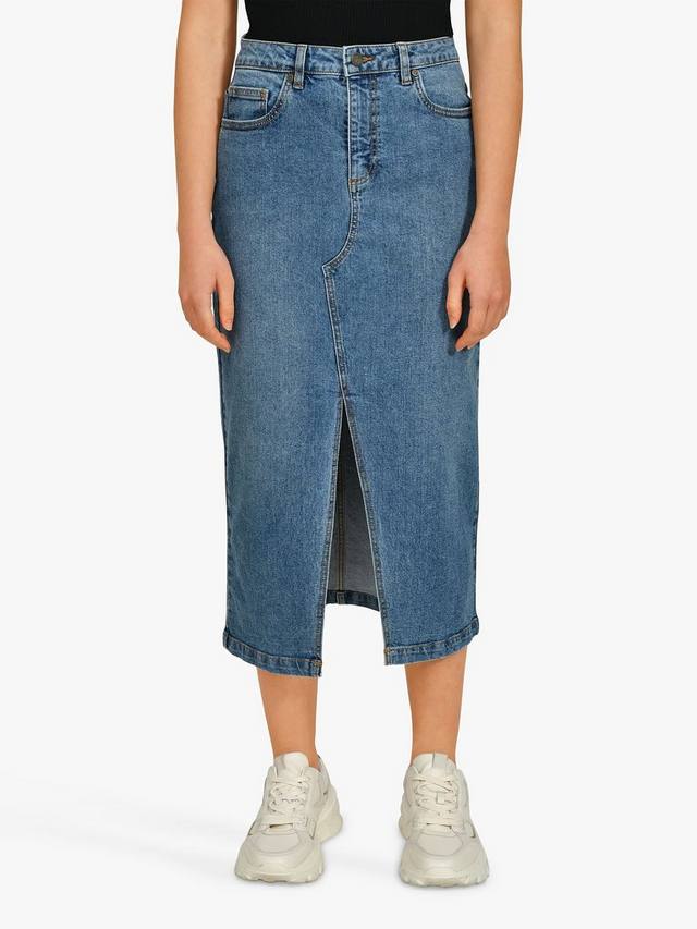 

Слим фит джинсовая миди-юбка Sisters Point, Medium Blue