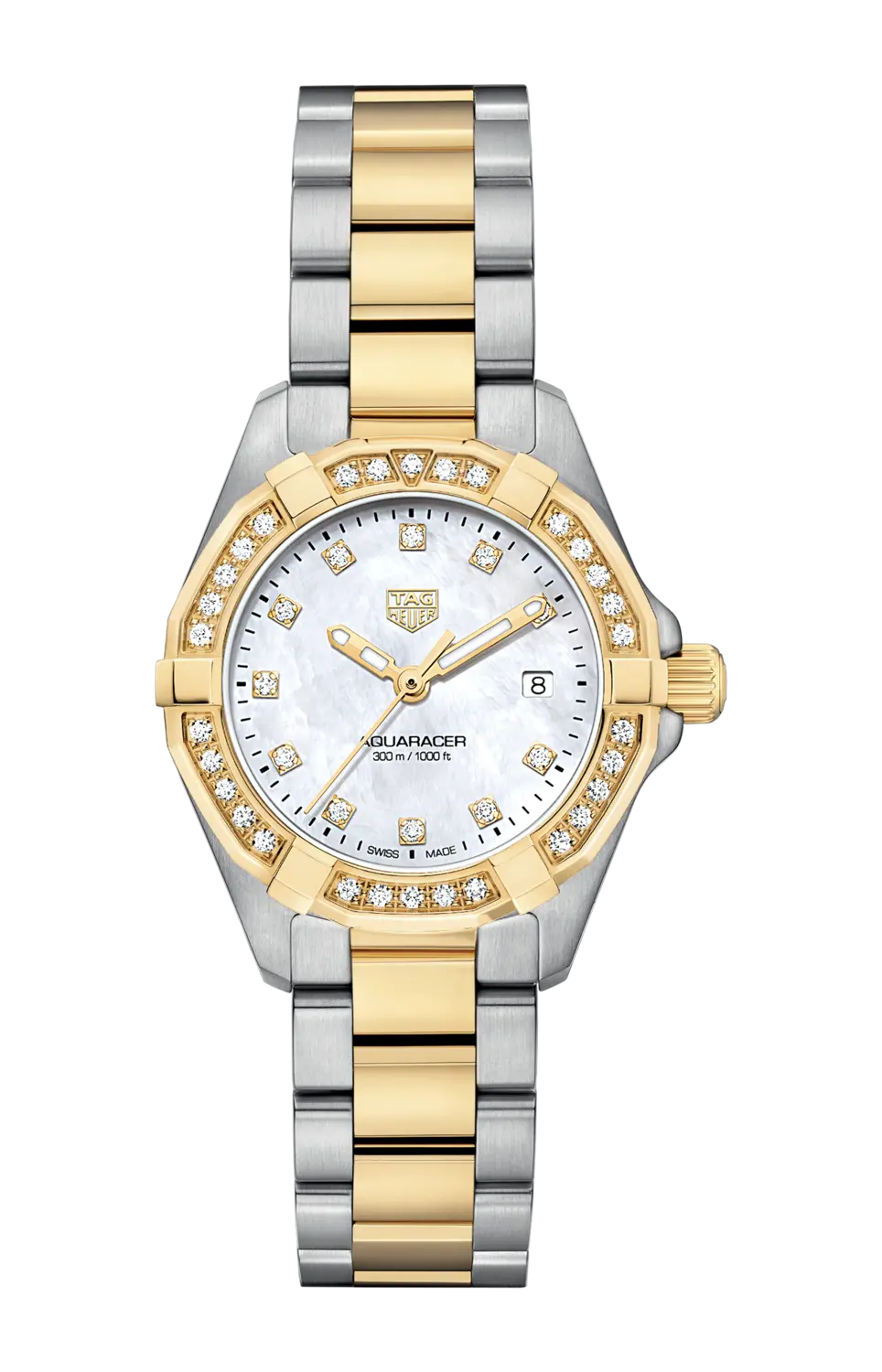 

Часы Tag Heuer Aquaracer с золотом и бриллиантами 27 мм