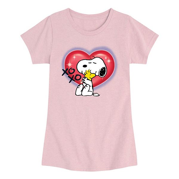 

Футболка с принтом Peanuts Snoopy & Woodstock для девочек 7-16 Licensed Character, Heather Pink