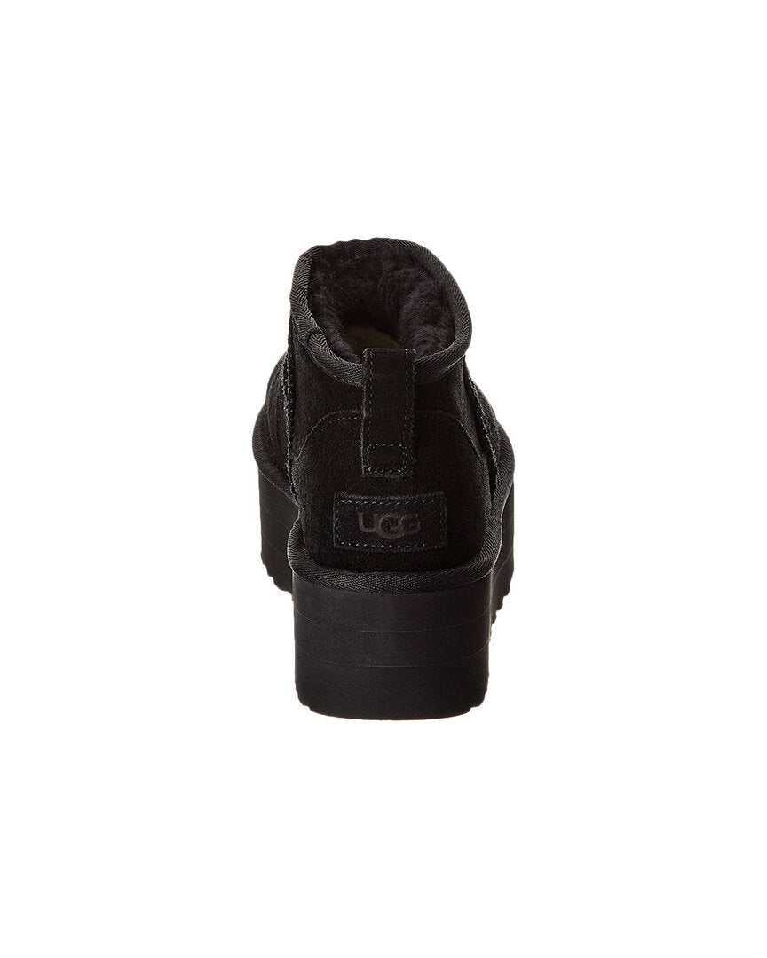 UGG Классические ультра мини замшевые платформенные ботинки, черный — фото 3