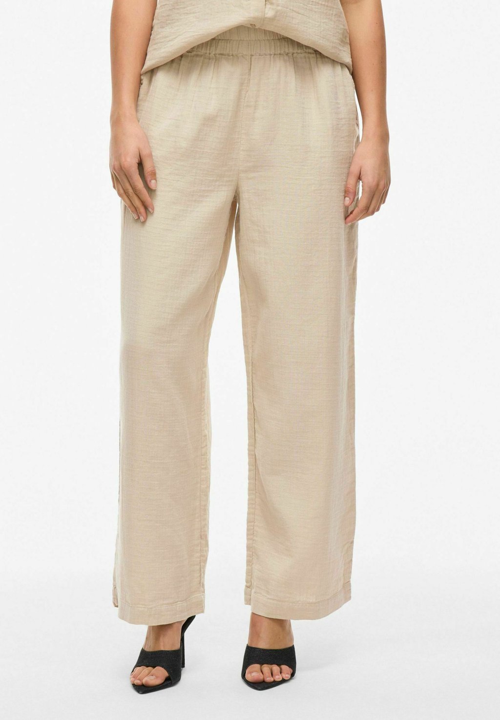 

Брюки MIT WEITEM BEIN NIA HIGH WAIST VILA, бежевый
