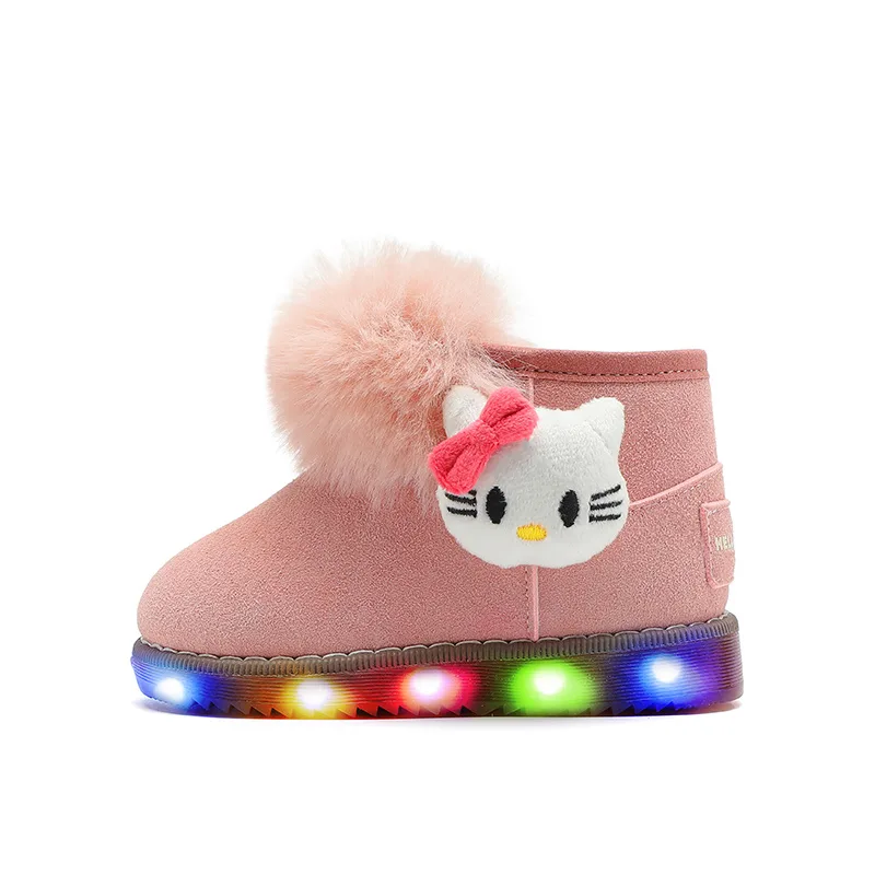 Детские снегоступы Hello Kitty с терморегуляцией, легкие, амортизирующие, противоскользящие, с защитой от ударов, высотой до середины голени Sanrio, Hello Kitty-Pink