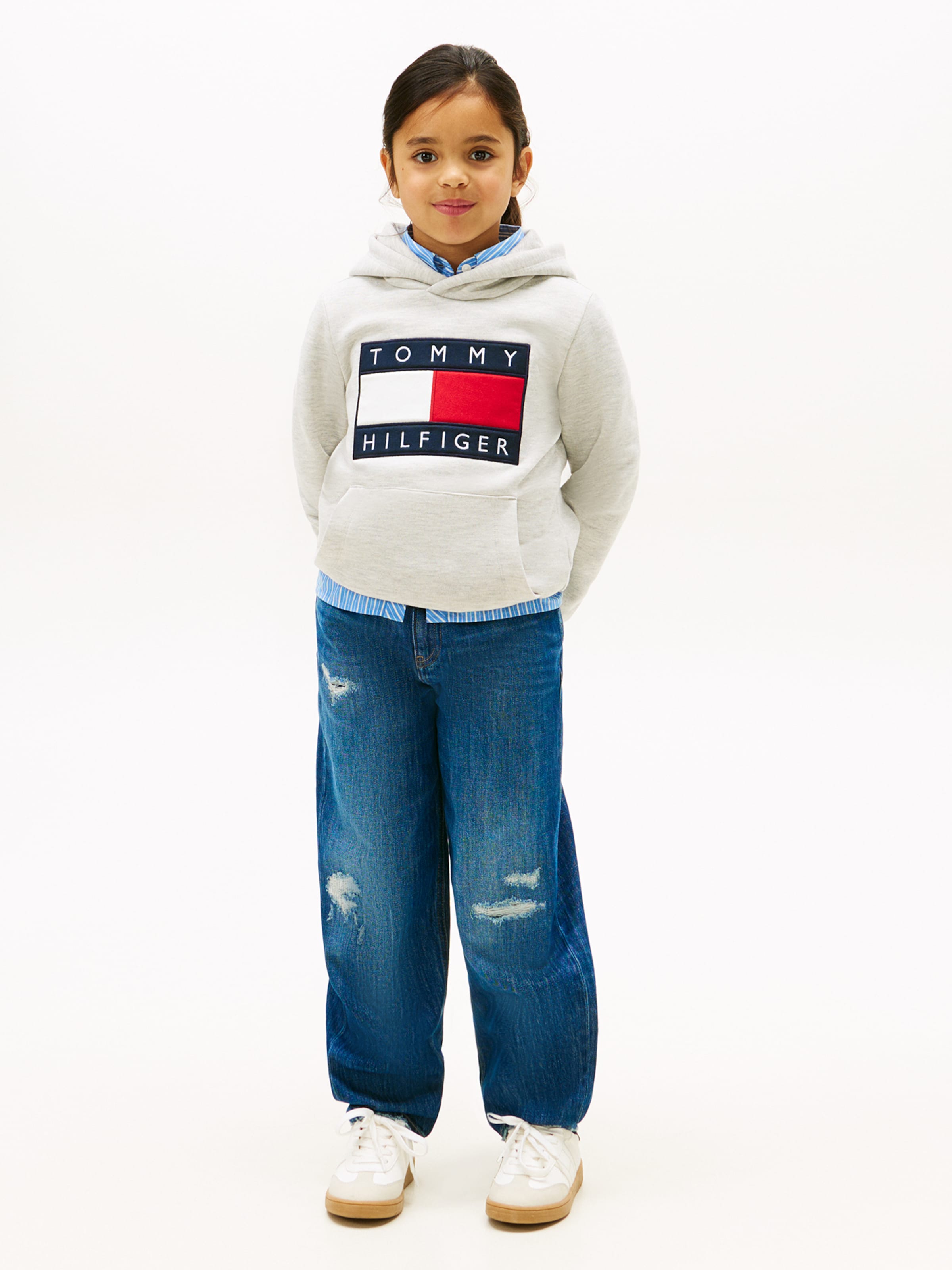 TOMMY HILFIGER Толстовка 'Heritage' в светло-сером цвете — фото 3