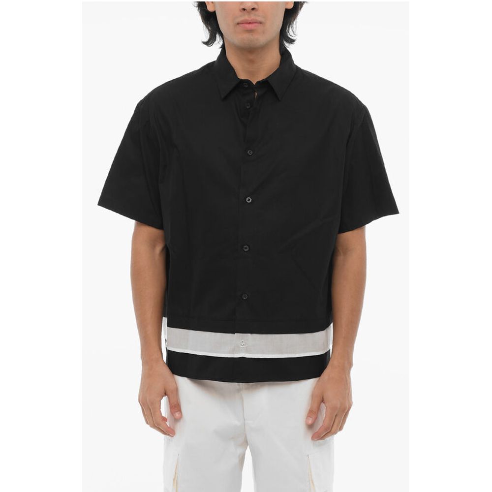 

Рубашка из хлопкового поплина с контрастной кромкой Neil Barrett, Black