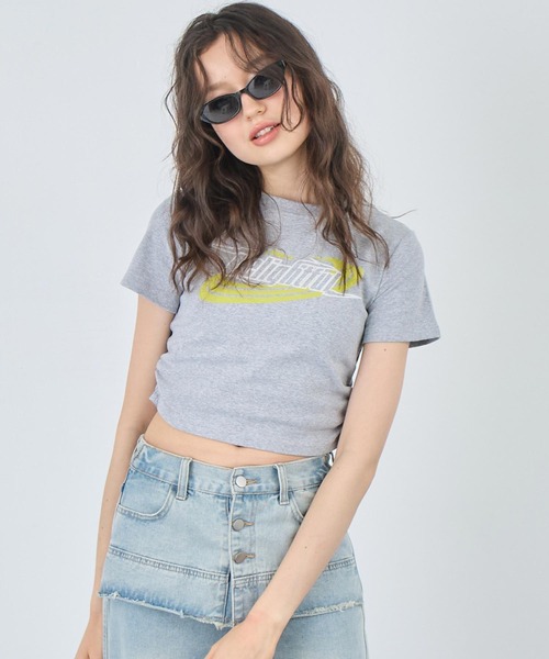 

Футболка с логотипом и сборками на талии ANAP, серый