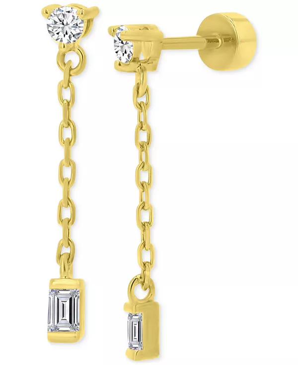 

Серьги-Цепочки с кубическим цирконием из стерлингового серебра с позолотой 14 карат Macy'S, gold