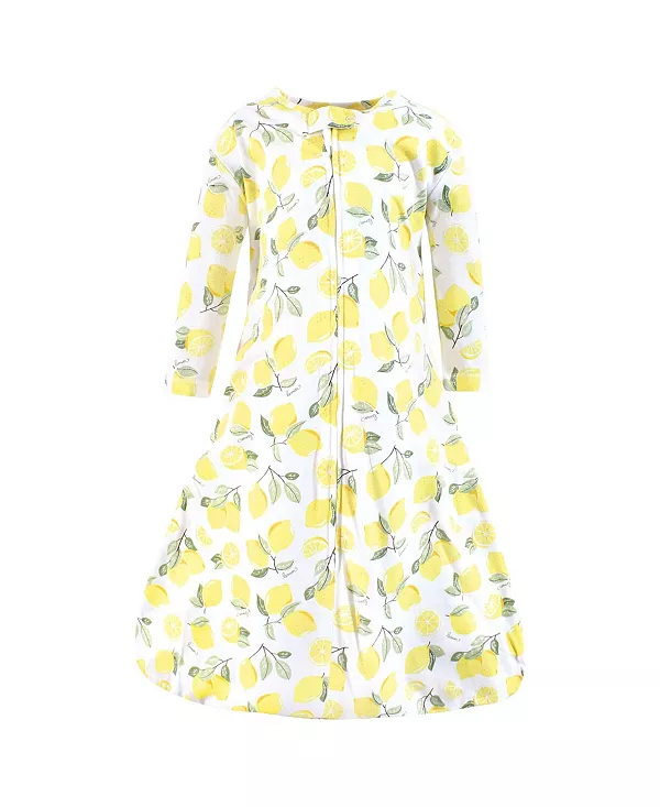 

Спальный мешок из хлопкового трикотажа с длинными рукавами для маленьких девочек Hudson Baby, lemon