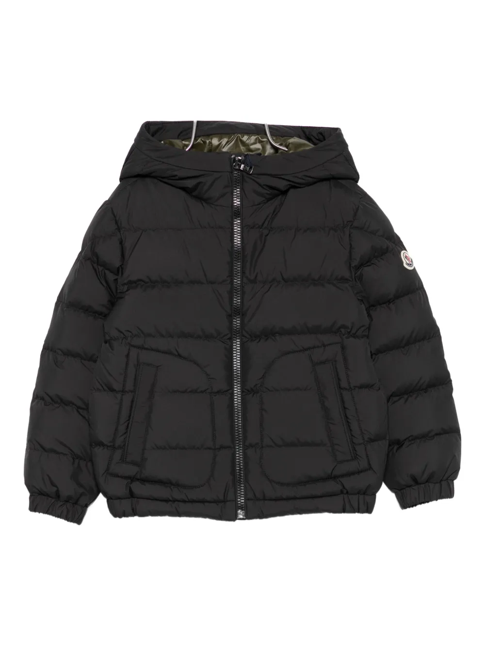 

Греческая стеганая куртка с капюшоном Moncler Enfant, черный