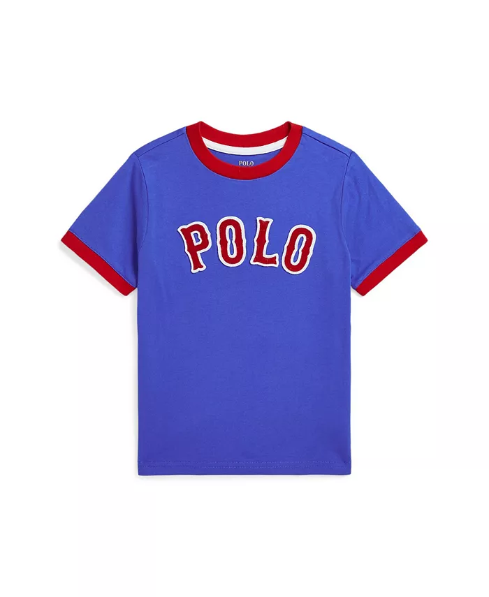 

Футболка хлопковая с бейсбольным принтом для мальчиков Little Boys Baseball Logo Polo Ralph Lauren, синий