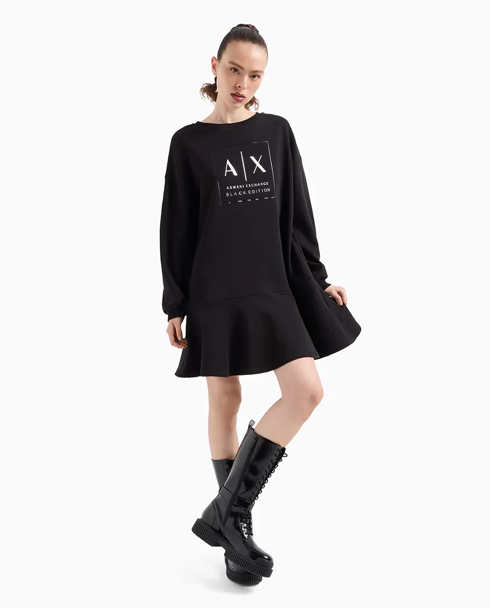 

Плюшевое женское платье Armani Exchange, черный
