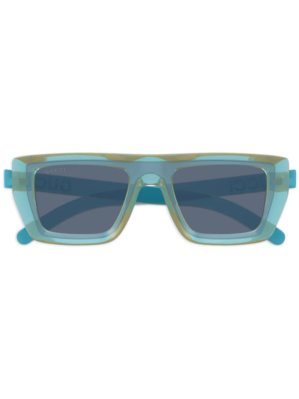 

Солнцезащитные очки в прозрачной квадратной оправе Gucci Eyewear, синий