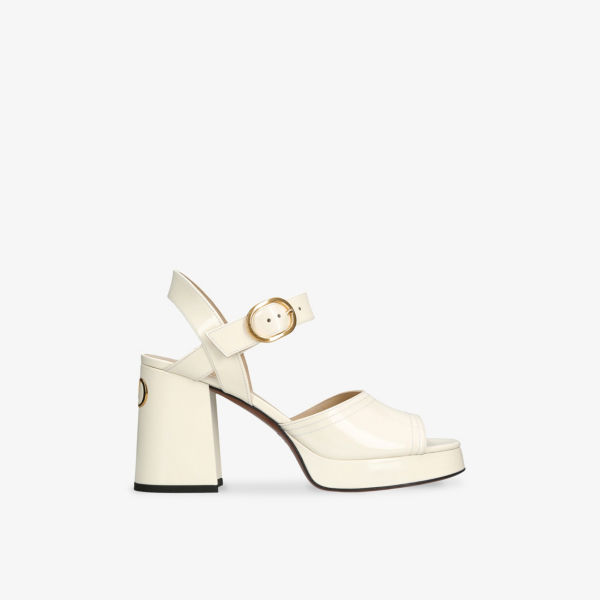 Сандалии лакированные Valentino Garavani Fawcette 100, белый