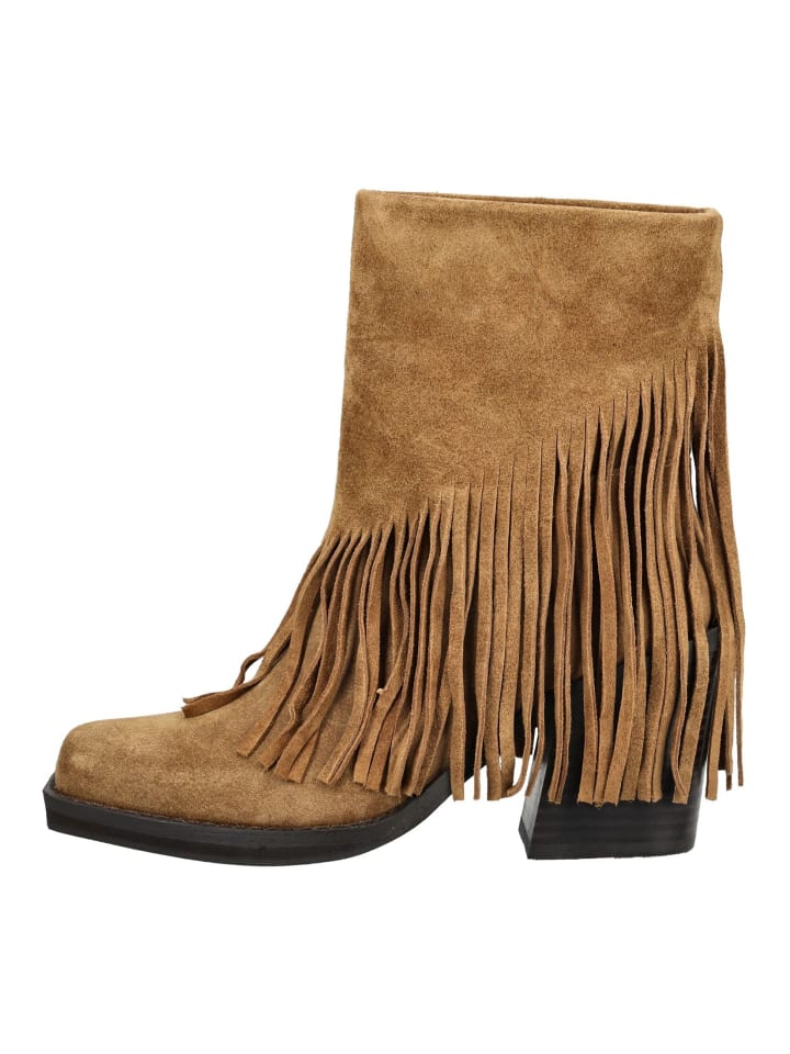 Женские полусапоги Steve Madden замшевые с бахромой, коричневый — фото 2