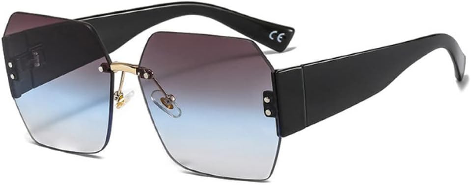 

Женские солнцезащитные очки без оправы, очки-маска, женские солнцезащитные очки с цветочным рисунком, защита от УФ-излучения UV400, винтажные очки LANGSER, C6black-brownblue