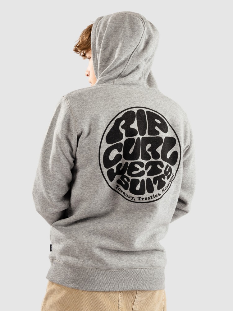Толстовка Rip Curl Wetsuit Icon Kids Hoodie, grey marle — фото 2