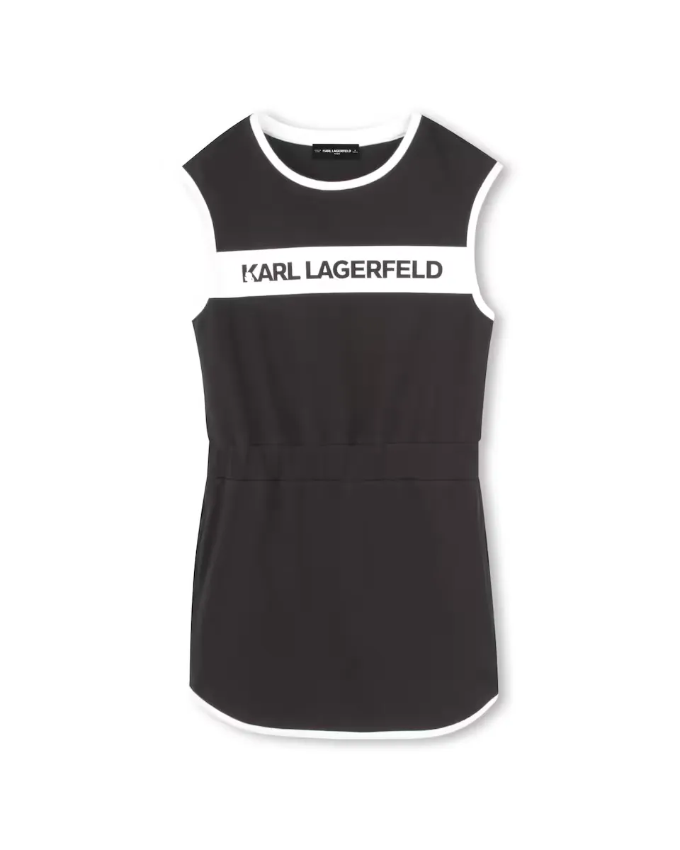 

Платье для девочки из черного хлопка Karl Lagerfeld Kids, чёрный