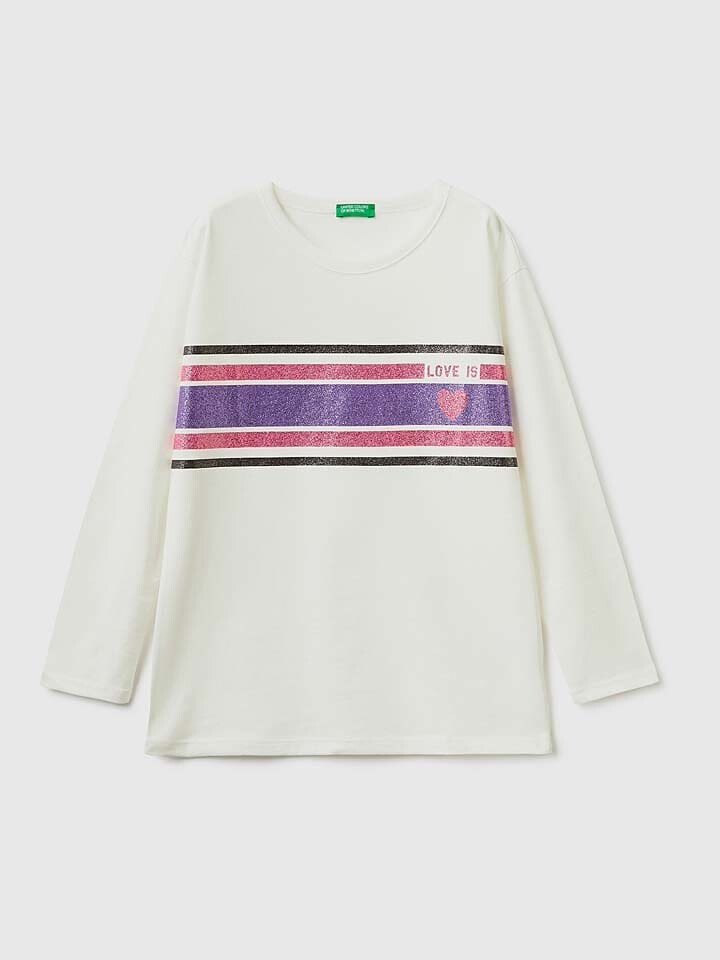 

Лонгслив Benetton Longsleeve, белый