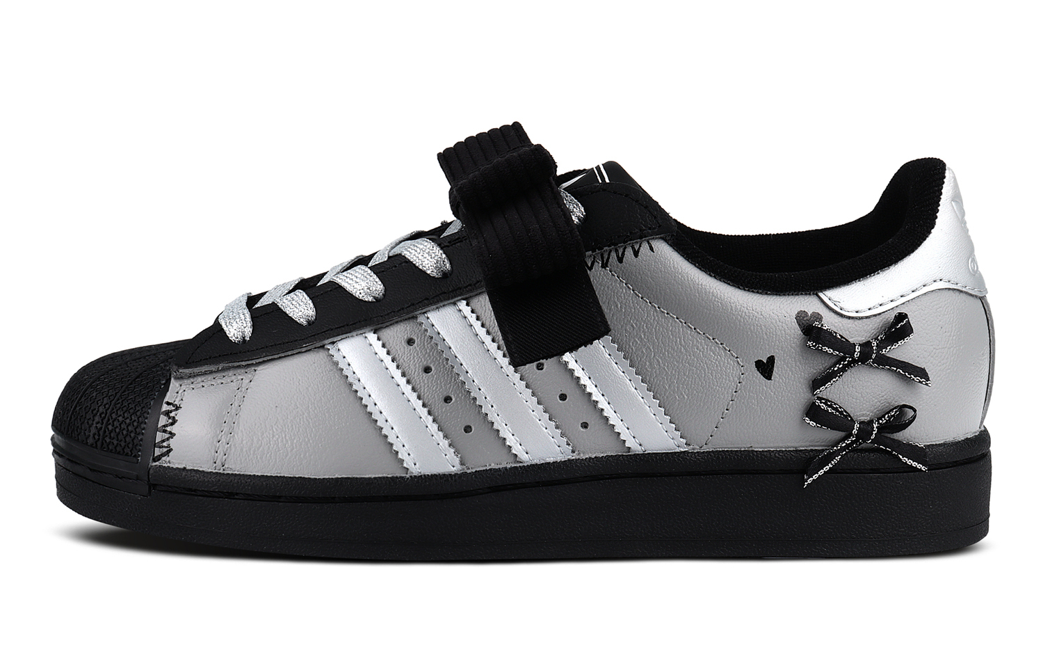 

Adidas Originals Superstar 2 Low top детские скейтбординг кроссовки Black Silver для подростков