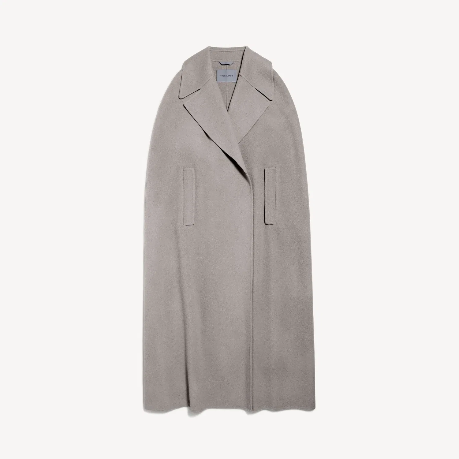 Двустороннее длинное пальто-накидка для мужчин Balenciaga серого цвета