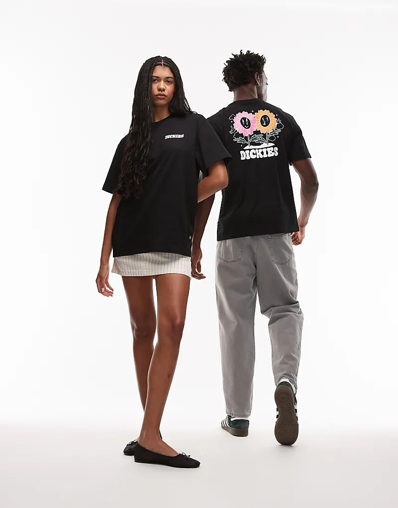

Футболка Dickies Green Meadows с цветочным принтом на спине, черного цвета