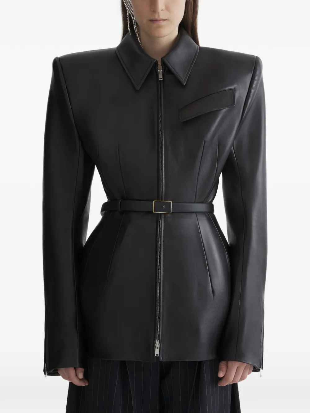 Приталенная куртка Mugler, черный